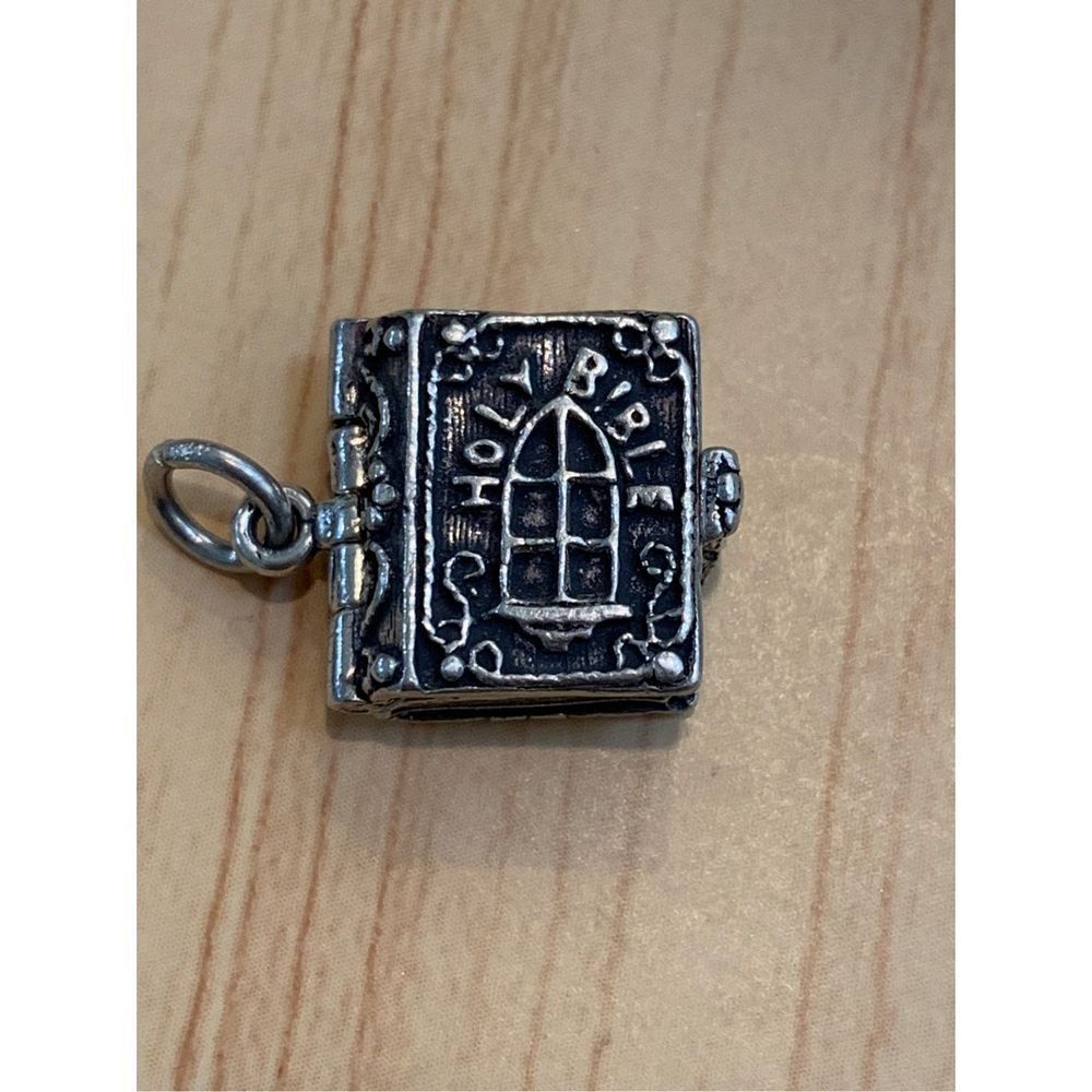 Holy Bible Sterling Silver Jewelry Charm